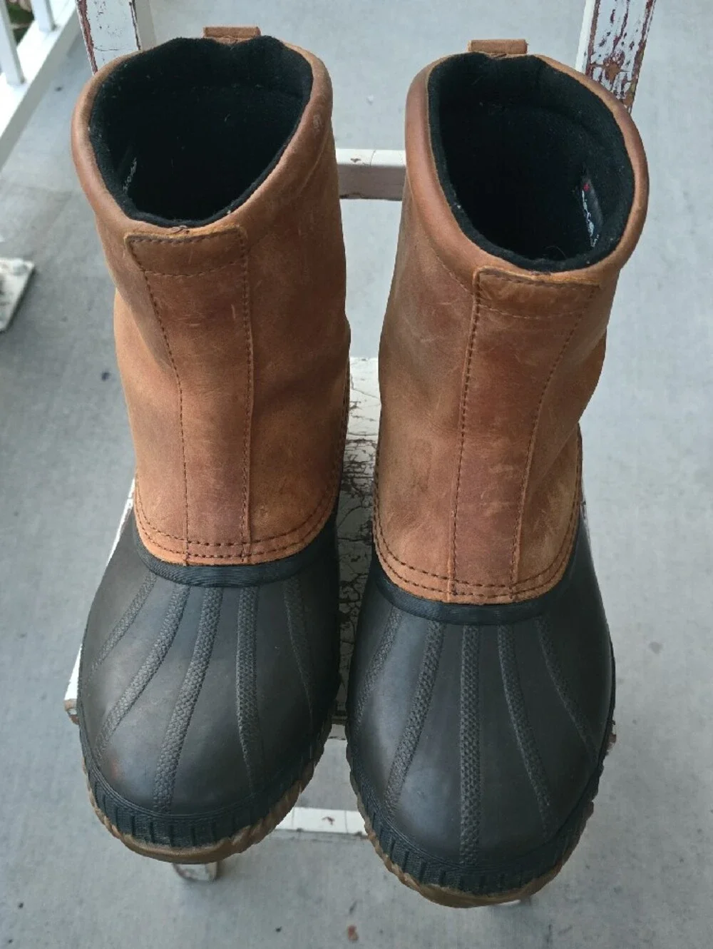 Sorel Men's Cheyanne Premium Tan Leather & Black Rubber Short Winter Boots 9